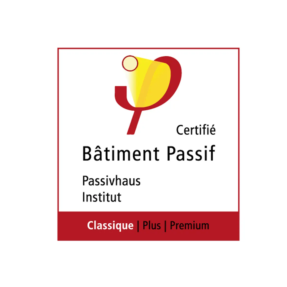 Logo Bâtiment passif certifié Passivhaus Institut
